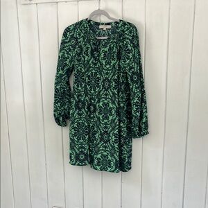 LOFT Green and navy dress